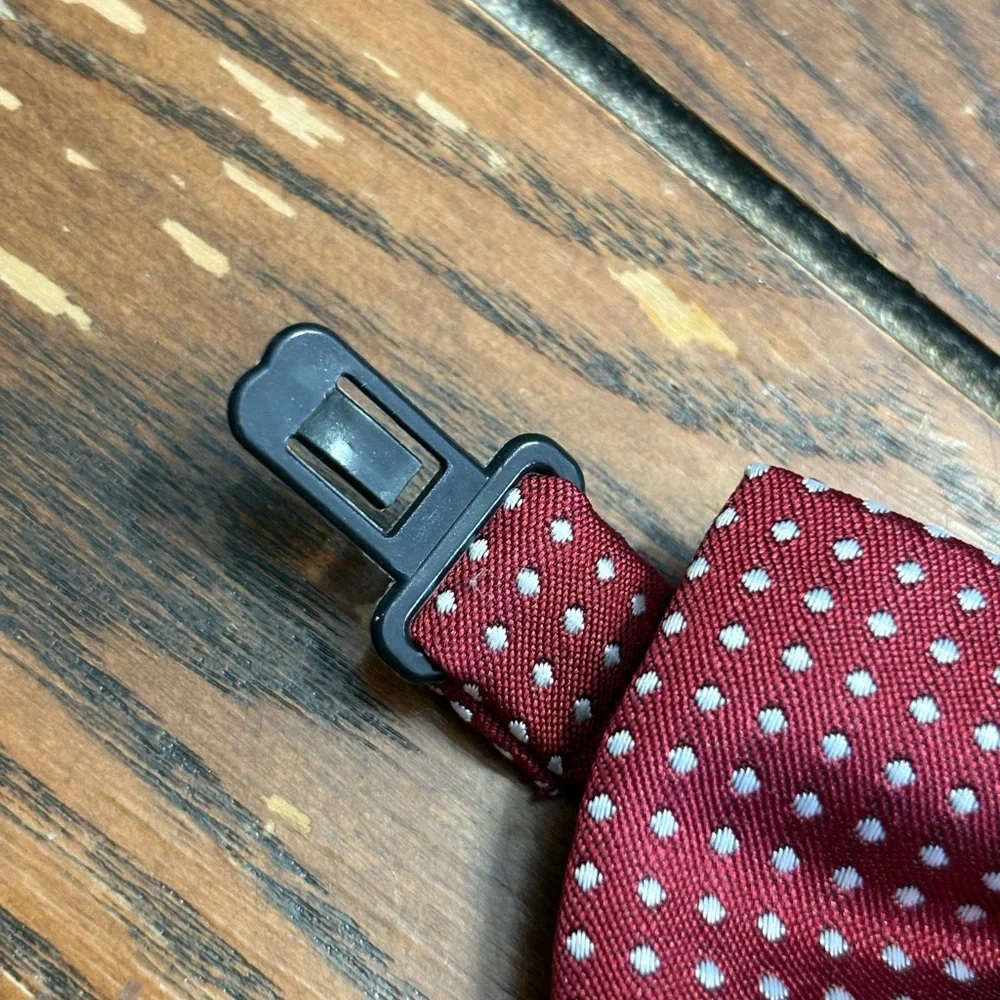 Kids Burgundy Polka Dot Bow Tie